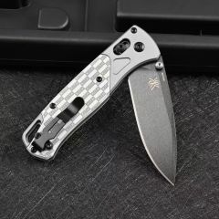 Limited Edition BM 535BK-2501 Bugout AXIS Folding Knife 3.15" D2 Satin Plain Blade, Aluminum Handles