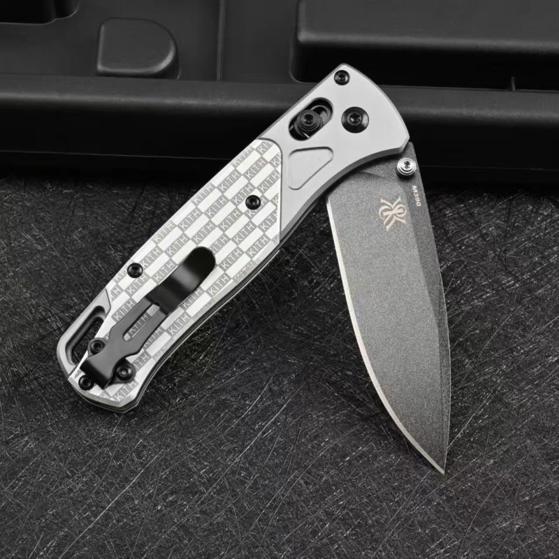 Limited Edition BM 535BK-2501 Bugout AXIS Folding Knife 3.15" D2 Satin Plain Blade, Aluminum Handles