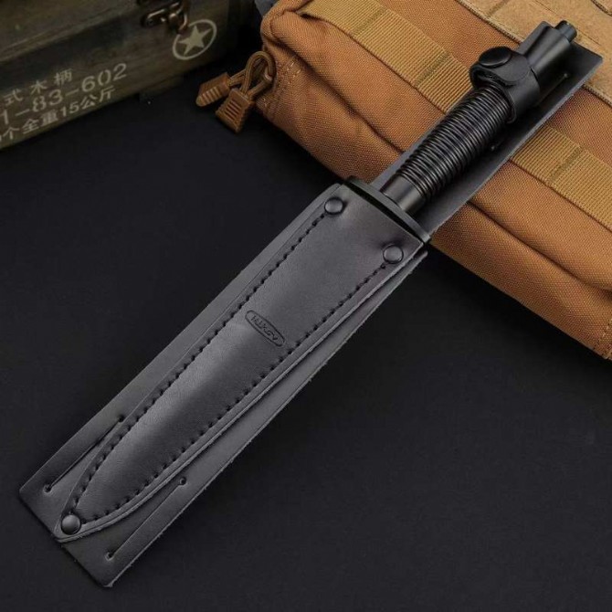 Mikov Fixed Blade Knife 6.5" AUS-10 Double Edge Blade, Stainless Steel Handles