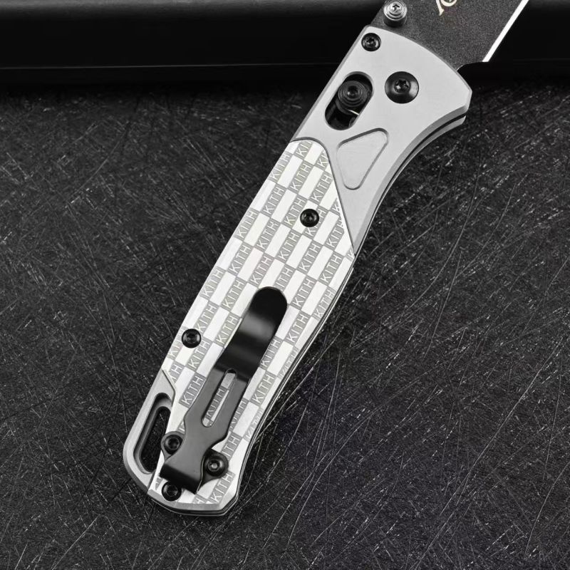 Limited Edition BM 535BK-2501 Bugout AXIS Folding Knife 3.15" D2 Satin Plain Blade, Aluminum Handles