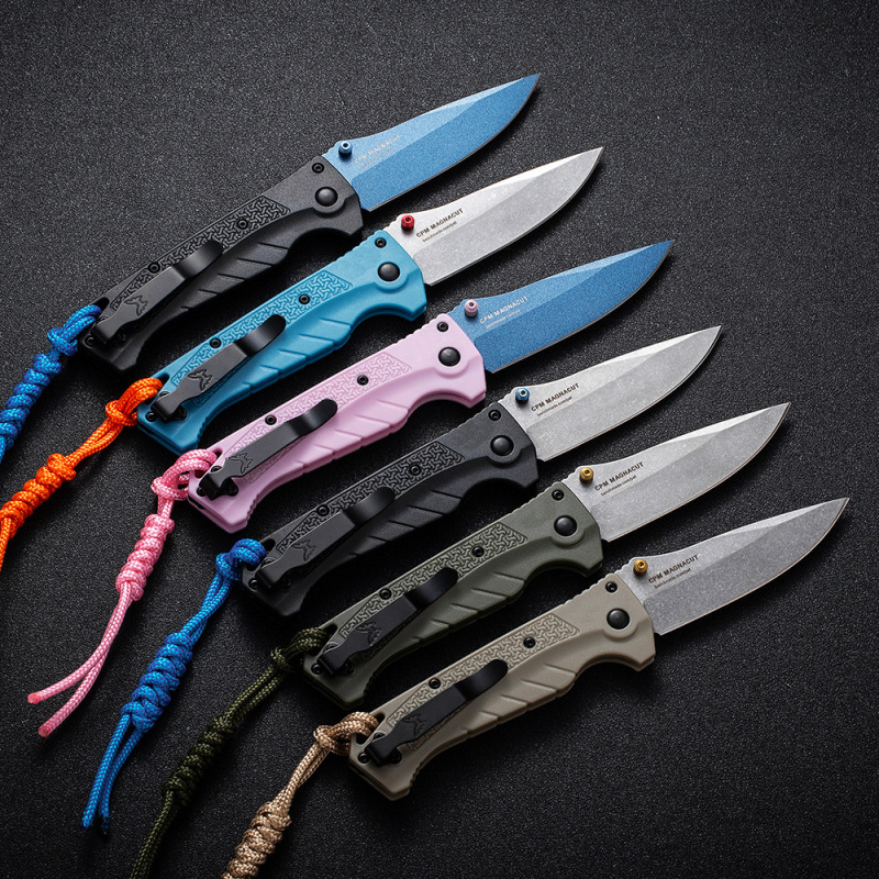 BM Water Adira Folding Knife 3.50" CPM-MagnaCut Stonewashed Drop Point Blade, Grivory Handles - 18060