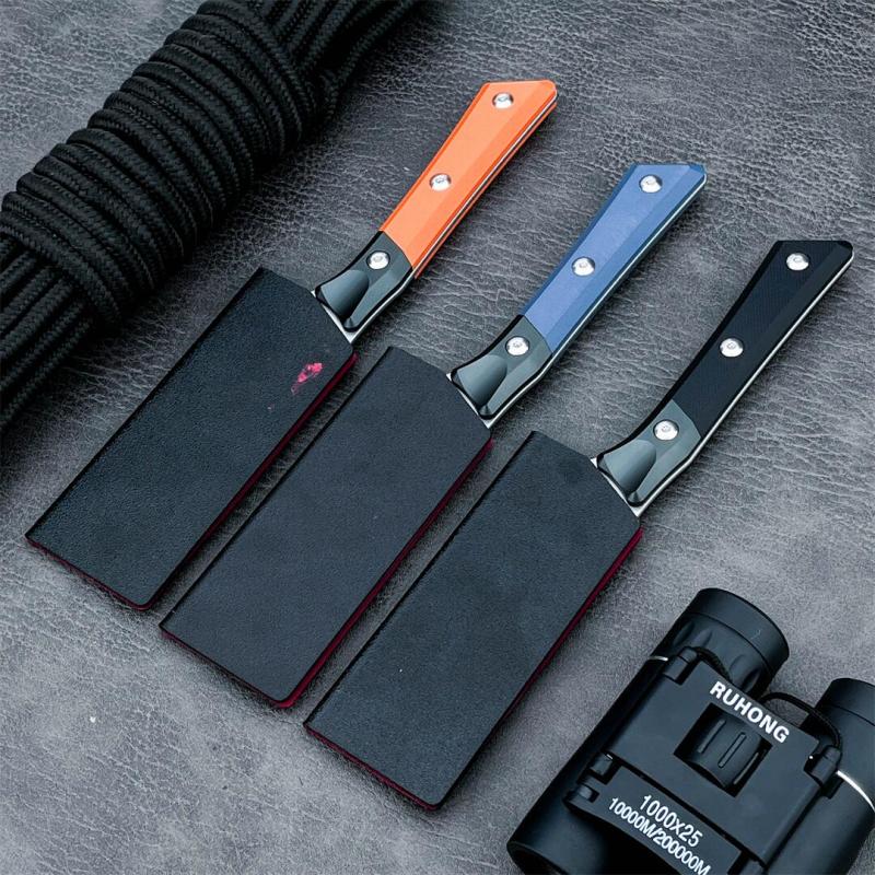 MT Kitchen Fixed Blade Knife 4.53" D2 Blade, Aluminum Alloy+G10 Handles