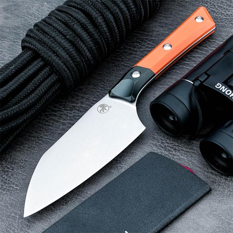 MT Kitchen Fixed Blade Knife 4.53" D2 Blade, Aluminum Alloy+G10 Handles