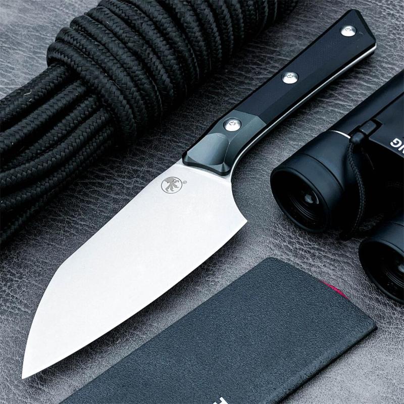 MT Kitchen Fixed Blade Knife 4.53" D2 Blade, Aluminum Alloy+G10 Handles
