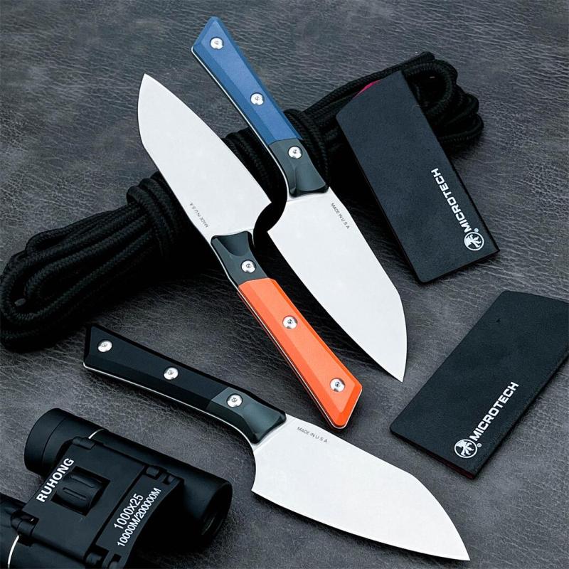 MT Kitchen Fixed Blade Knife 4.53" D2 Blade, Aluminum Alloy+G10 Handles