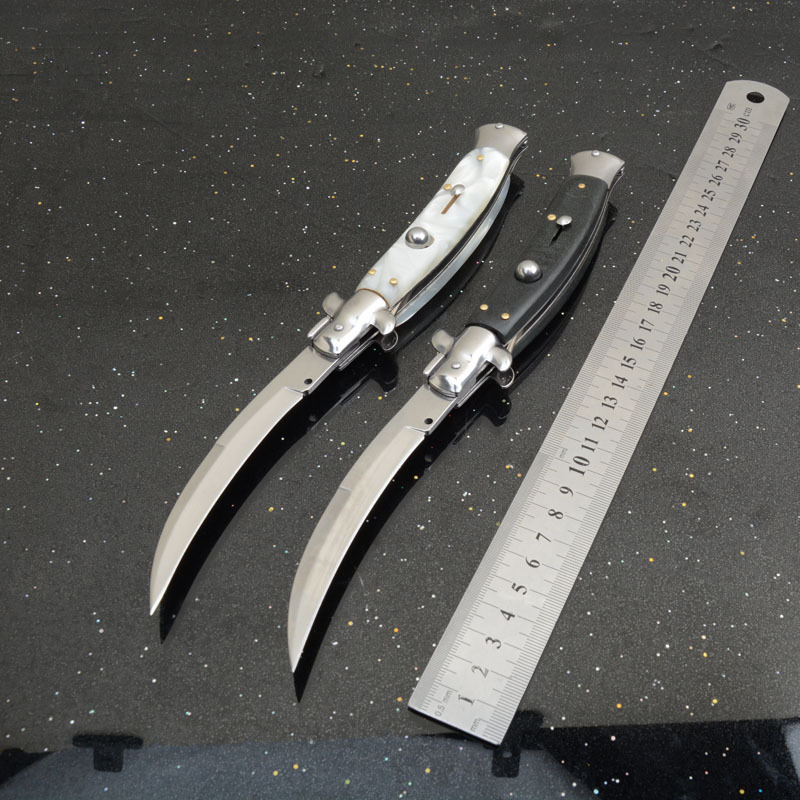 Italy AKC 10'' Godfather Stiletto Mafia OTF AUTO Knife 3.54" 8Cr13 Kriss Blade, Acrylic Handles