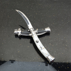 Italy AKC 10'' Godfather Stiletto Mafia OTF AUTO Knife 3.54" 8Cr13 Kriss Blade, Acrylic Handles