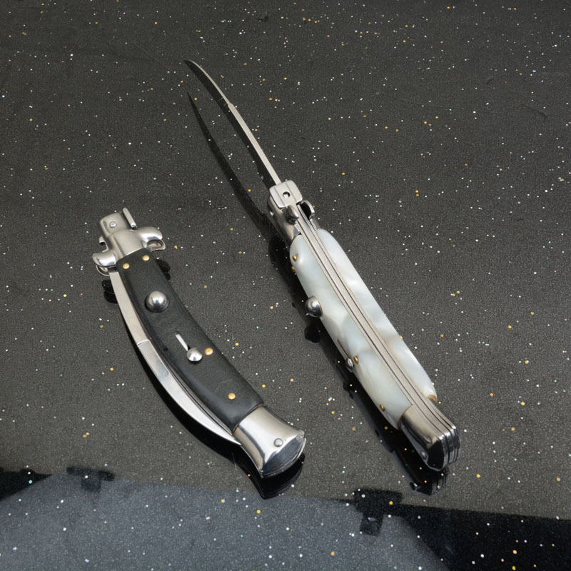 Italy AKC 10'' Godfather Stiletto Mafia OTF AUTO Knife 3.54" 8Cr13 Kriss Blade, Acrylic Handles