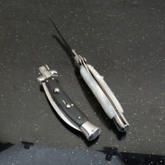 Italy AKC 10'' Godfather Stiletto Mafia OTF AUTO Knife 3.54" 8Cr13 Kriss Blade, Acrylic Handles