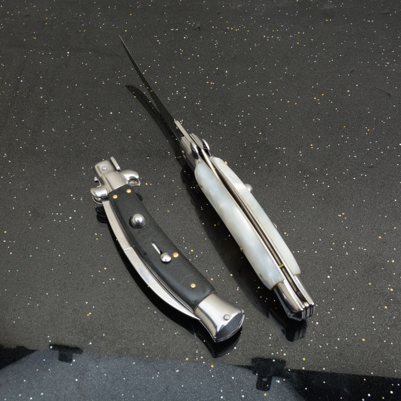 Italy AKC 10'' Godfather Stiletto Mafia OTF AUTO Knife 3.54" 8Cr13 Kriss Blade, Acrylic Handles