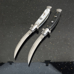 Italy AKC 10'' Godfather Stiletto Mafia OTF AUTO Knife 3.54" 8Cr13 Kriss Blade, Acrylic Handles