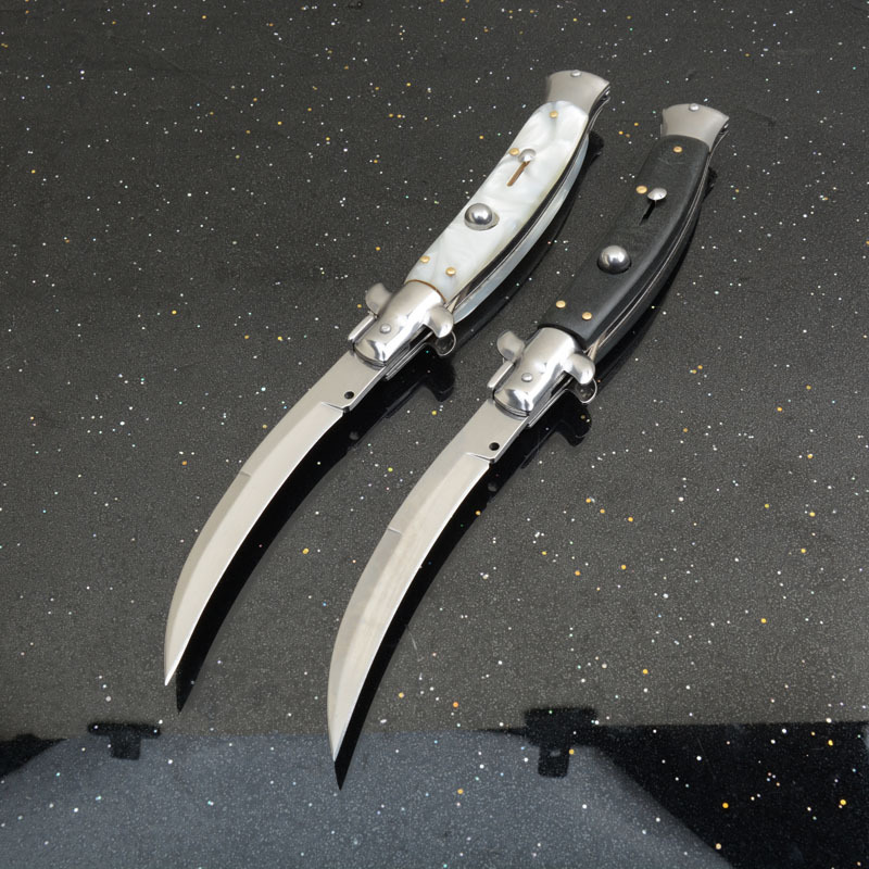 Italy AKC 10'' Godfather Stiletto Mafia OTF AUTO Knife 3.54" 8Cr13 Kriss Blade, Acrylic Handles