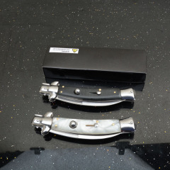 Italy AKC 10'' Godfather Stiletto Mafia OTF AUTO Knife 3.54" 8Cr13 Kriss Blade, Acrylic Handles