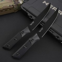 MT Kitchen Fixed Blade Knife 6.30" M390MK Blade, Carbon Fiber + TC4 Handles