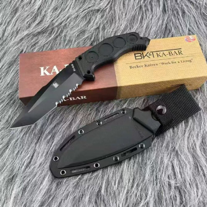 KA-BAR Mark I 5557 Fixed Blade Knife 4.72" 1095 Clip Point Blade, Grivory Handles