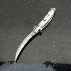 Italy AKC 10'' Godfather Stiletto Mafia OTF AUTO Knife 3.54" 8Cr13 Kriss Blade, Acrylic Handles