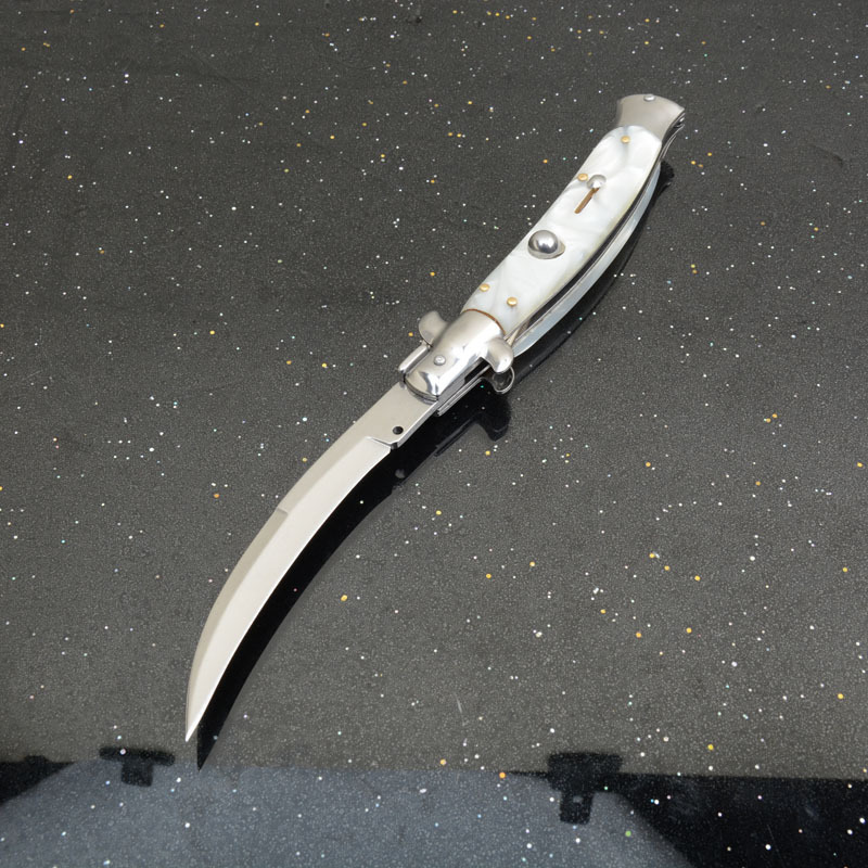 Italy AKC 10'' Godfather Stiletto Mafia OTF AUTO Knife 3.54" 8Cr13 Kriss Blade, Acrylic Handles