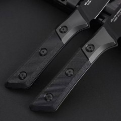 MT Kitchen Fixed Blade Knife 6.30" M390MK Blade, Carbon Fiber + TC4 Handles