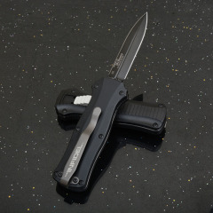 BM Mini-Infidel 3350 Dagger AUTO OTF Knife 3.07" S30V Double Edge Blade, Aluminum Handles - 3350BK