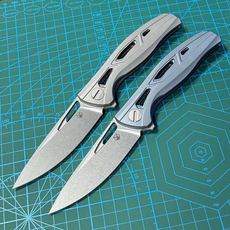 Shirogorov F7 Edition Flipper Knife 3.7" M390 Point Blade, TC4 Handles