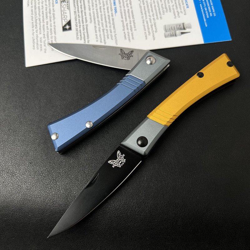 BM 315 Successor Slipjoint Folding Knife 2.56" M390 Satin Drop Point Blade, T6-6061 Aluminum Handles with Ash Gray Bolsters