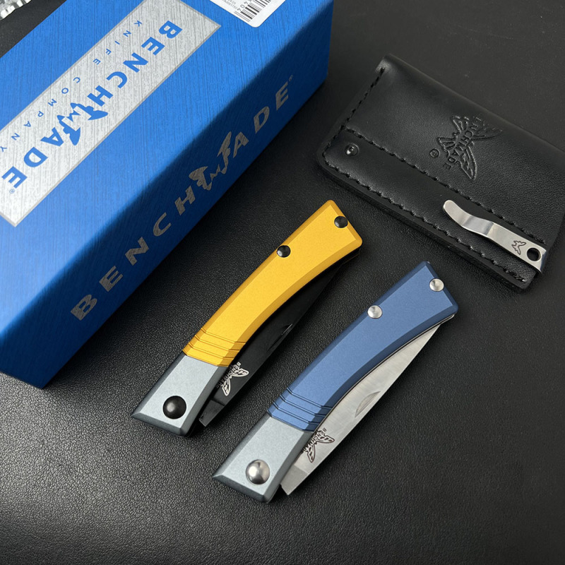 BM 315 Successor Slipjoint Folding Knife 2.56" M390 Satin Drop Point Blade, T6-6061 Aluminum Handles with Ash Gray Bolsters