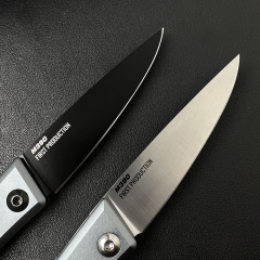 BM 315 Successor Slipjoint Folding Knife 2.56" M390 Satin Drop Point Blade, T6-6061 Aluminum Handles with Ash Gray Bolsters
