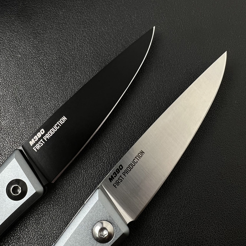 BM 315 Successor Slipjoint Folding Knife 2.56" M390 Satin Drop Point Blade, T6-6061 Aluminum Handles with Ash Gray Bolsters