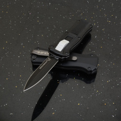 BM Mini-Infidel 3350 Dagger AUTO OTF Knife 3.07" S30V Double Edge Blade, Aluminum Handles - 3350BK