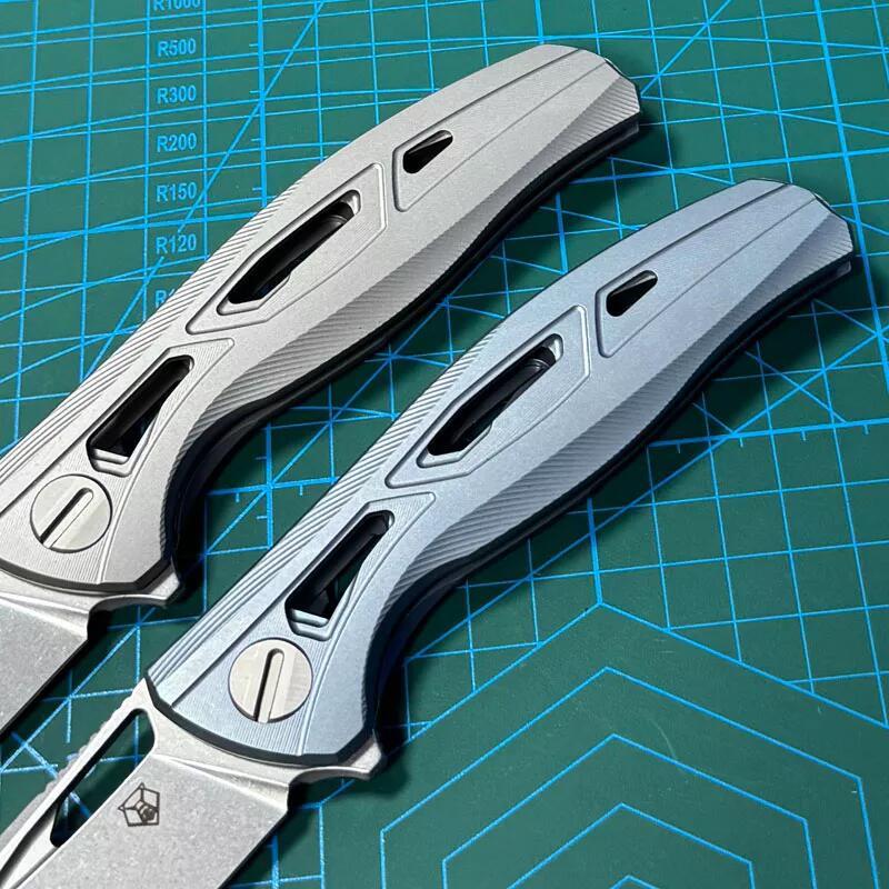 Shirogorov F7 Edition Flipper Knife 3.7" M390 Point Blade, TC4 Handles