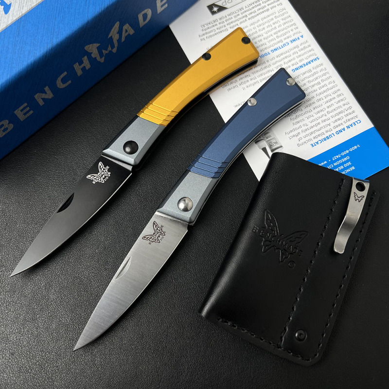 BM 315 Successor Slipjoint Folding Knife 2.56" M390 Satin Drop Point Blade, T6-6061 Aluminum Handles with Ash Gray Bolsters
