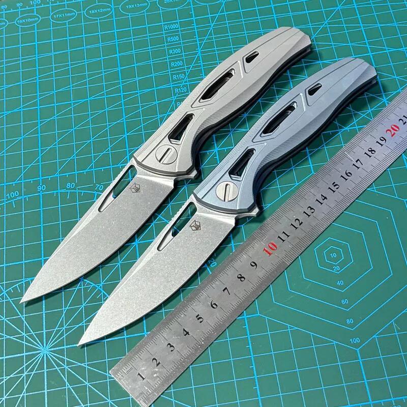 Shirogorov F7 Edition Flipper Knife 3.7" M390 Point Blade, TC4 Handles