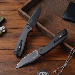 ZT 0512 AUTO Folding Knife 3.54" CPM-D2 Clip Point Blade, Natural Canvas Micarta Handles