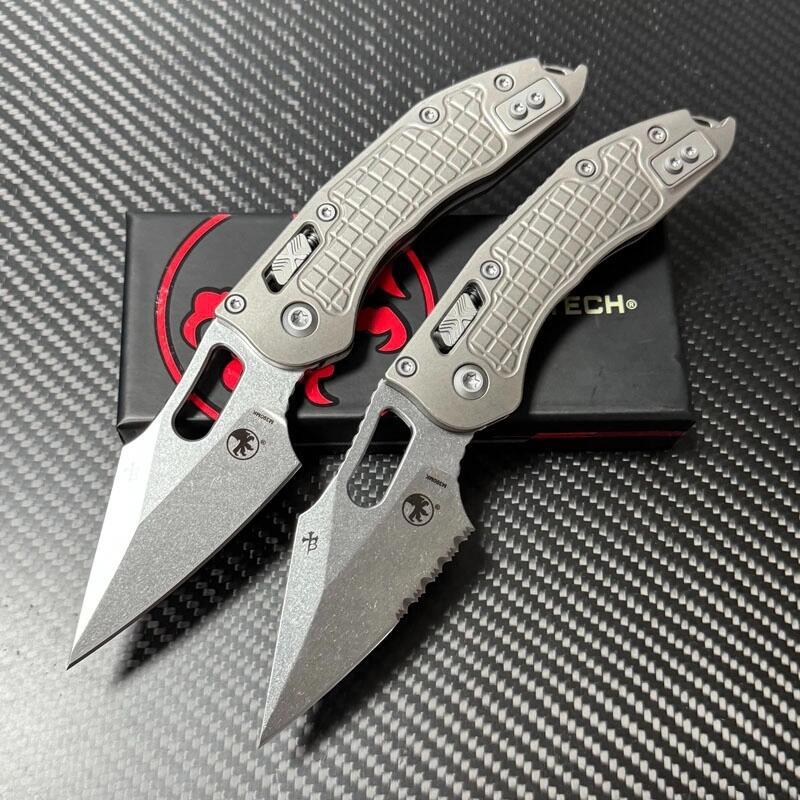 MT Stitch-Ramloc Folding Knife 3.54" M390MK Stonewashed Blade, TC4 Handles