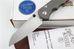 Chris Reeve Small Sebenza 25TH Folding Knife 3.54" S35VN Stonewash Blade, Titanium Handles, Frame Lock