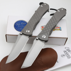 Chris Reeve Umnumzaan Folding Knife 3.66" S35VN Stonewashed Blade, Milled Titanium Handles, Frame Lock