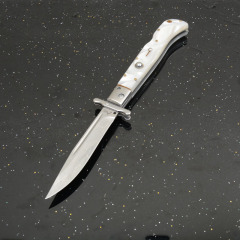 Italy AKC 11'' Godfather Stiletto Mafia OTF AUTO Knife 5.12" 440 Steel Mirror Blade, Acrylic Handles