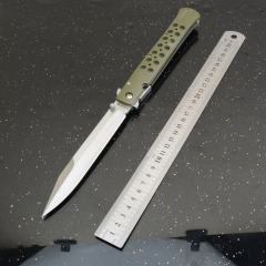 Cold Steel 26SXP Ti-Lite Flipper Knife 5.59" 440c Plain Satin Blade, Green Zy-Ex Handles