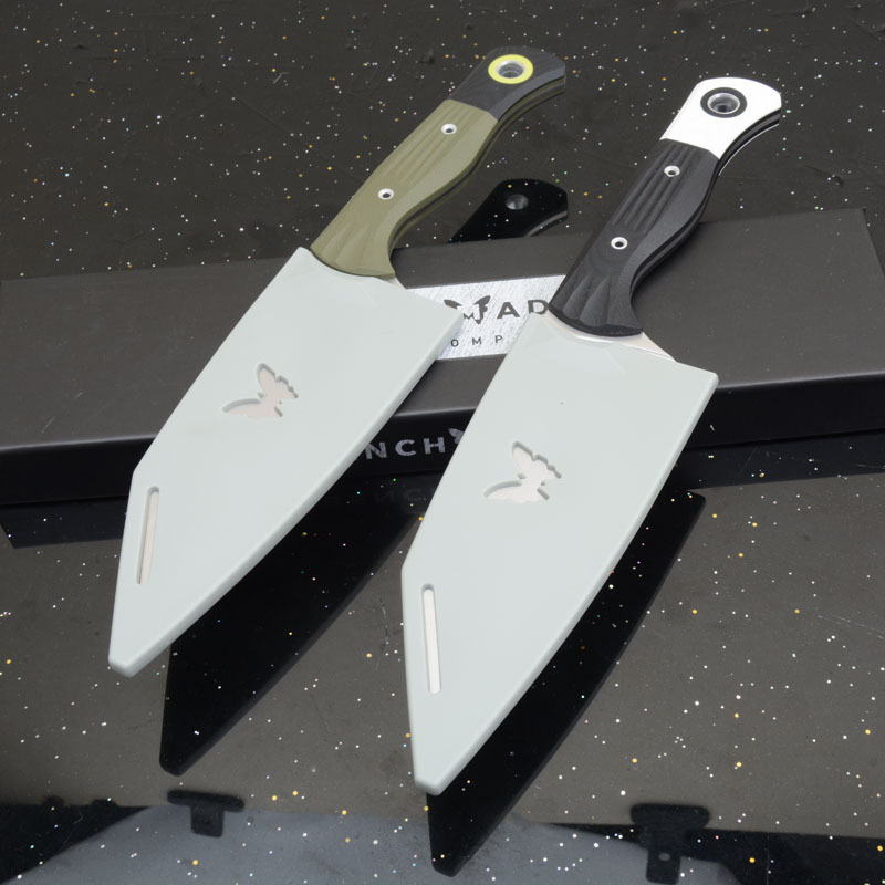 BM Station Knife Fixed Blade 5.82" CPM-154 Black Clip Point Blade, OD G10 Handles with G10 Bolsters, Plastic Sheath - 4010BK-01