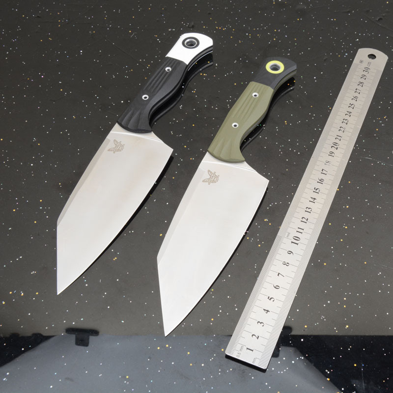 BM Station Knife Fixed Blade 5.82" CPM-154 Black Clip Point Blade, OD G10 Handles with G10 Bolsters, Plastic Sheath - 4010BK-01