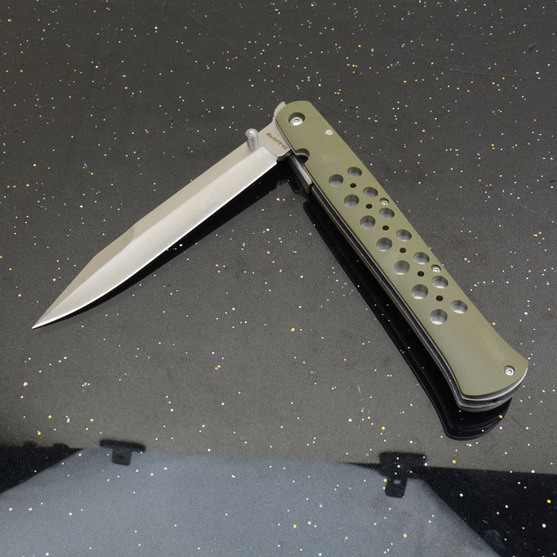 Cold Steel 26SXP Ti-Lite Flipper Knife 5.59" 440c Plain Satin Blade, Green Zy-Ex Handles