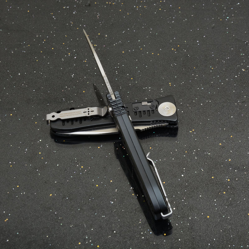 SOG OTF Folding Knife Assisted 3.15" D2 Plain Blade, Aluminum Alloy Handles