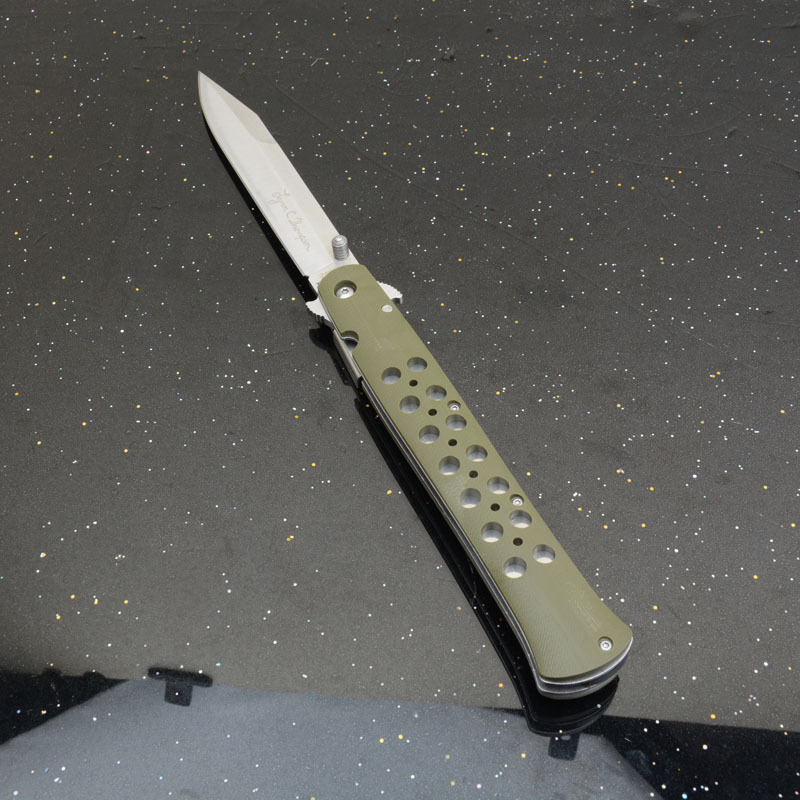 Cold Steel 26SXP Ti-Lite Flipper Knife 5.59" 440c Plain Satin Blade, Green Zy-Ex Handles