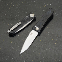 SOG OTF Folding Knife Assisted 3.15" D2 Plain Blade, Aluminum Alloy Handles