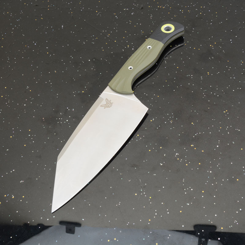BM Station Knife Fixed Blade 5.82" CPM-154 Black Clip Point Blade, OD G10 Handles with G10 Bolsters, Plastic Sheath - 4010BK-01