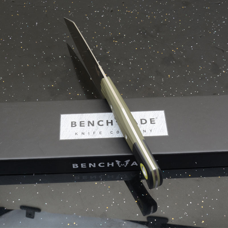 BM Station Knife Fixed Blade 5.82" CPM-154 Black Clip Point Blade, OD G10 Handles with G10 Bolsters, Plastic Sheath - 4010BK-01