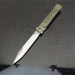 Cold Steel 26SXP Ti-Lite Flipper Knife 5.59" 440c Plain Satin Blade, Green Zy-Ex Handles