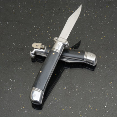 Italy AKC Godfather Stiletto Mafia OTF AUTO Knife 3.62" 440c Steel Blade, Wood Handles