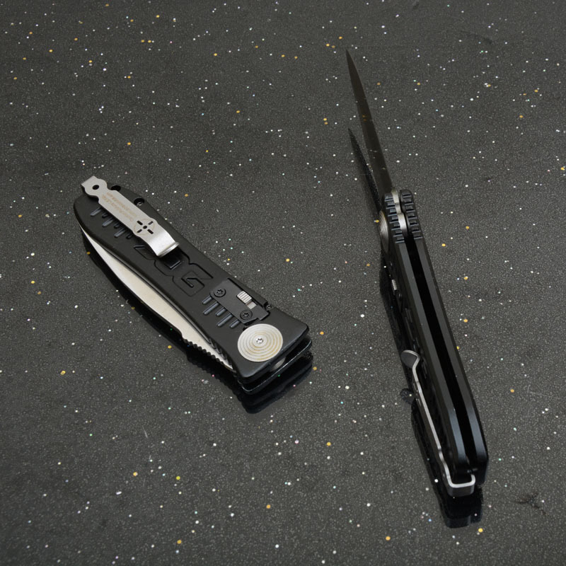 SOG OTF Folding Knife Assisted 3.15" D2 Plain Blade, Aluminum Alloy Handles
