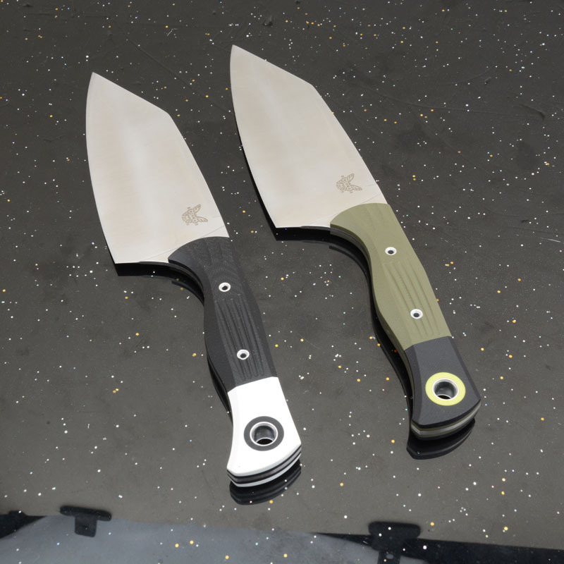 BM Station Knife Fixed Blade 5.82" CPM-154 Black Clip Point Blade, OD G10 Handles with G10 Bolsters, Plastic Sheath - 4010BK-01